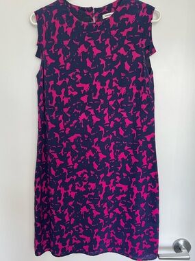 Marcs Purple and Fuchsia Printed Shift Dress, US Size 4 (Aus 8)